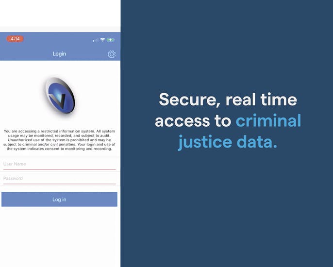 Voyager Products - Query - text says "Secure, real time access to criminal justice data."