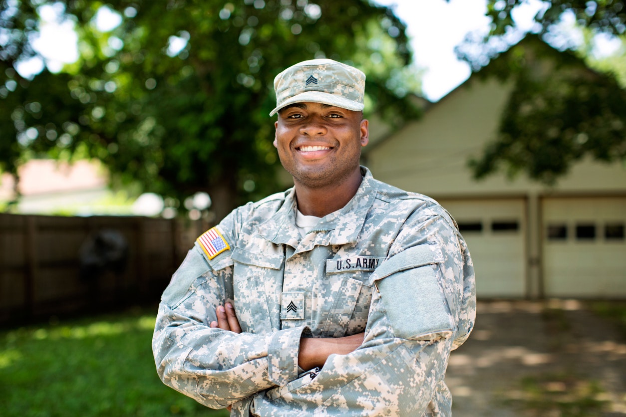 Image shows an African American Sergeant in U.S. Army fatigues. Related to: hiring vets, investing in vets, supporting veterans, jobs for veterans, jobs for disabled veterans, IT jobs for veterans, employment for veterans, hiring military veterans,