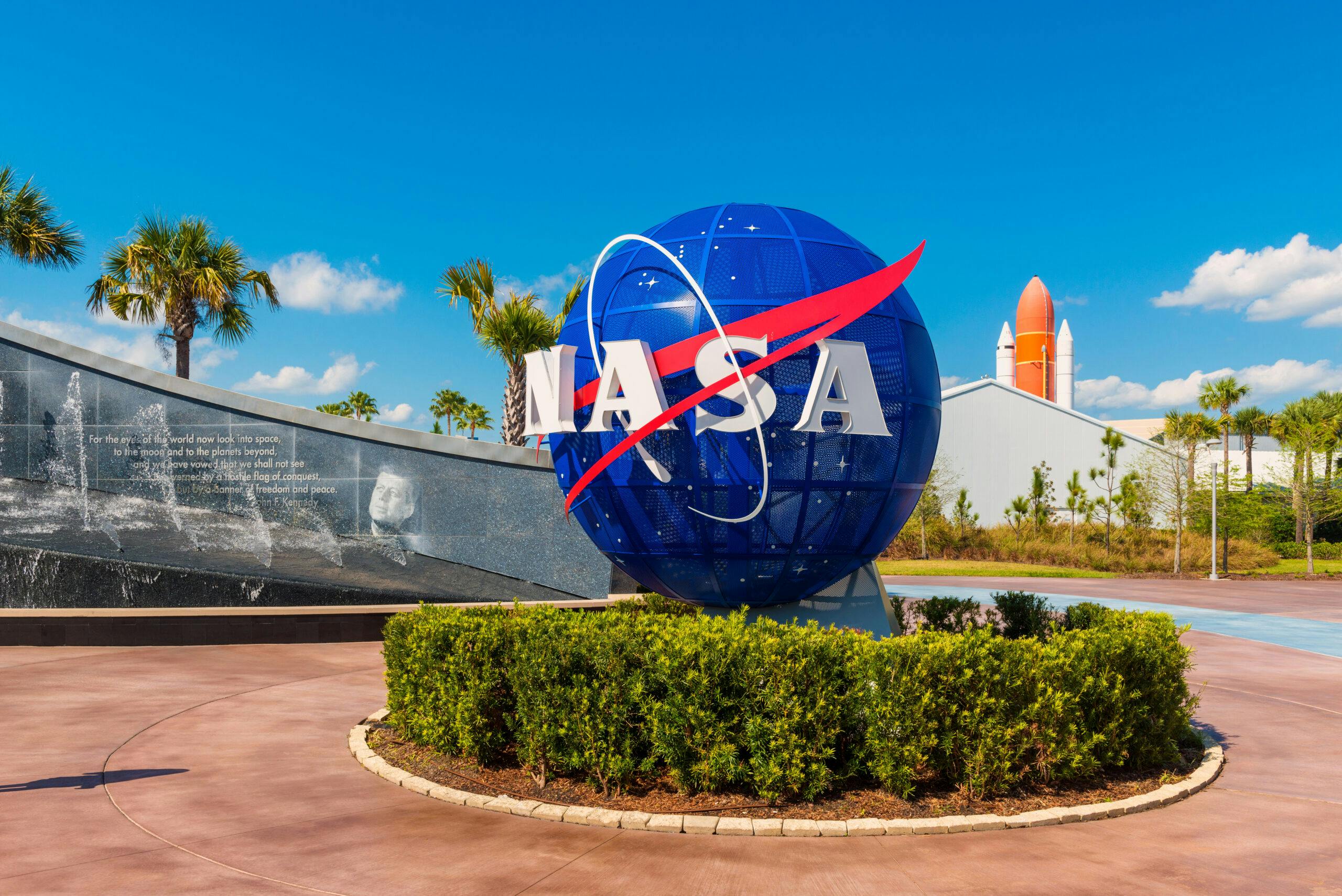 Image of NASA globe sculpture.